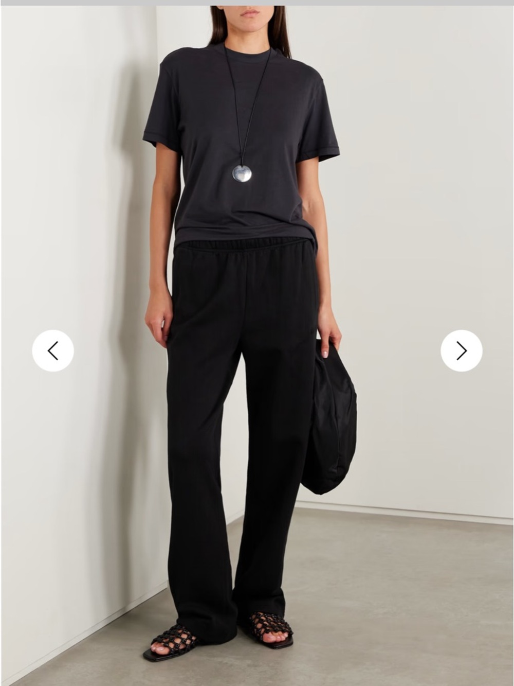 SKIMS Black Cotton Fleece Straight Leg Lounge Pants